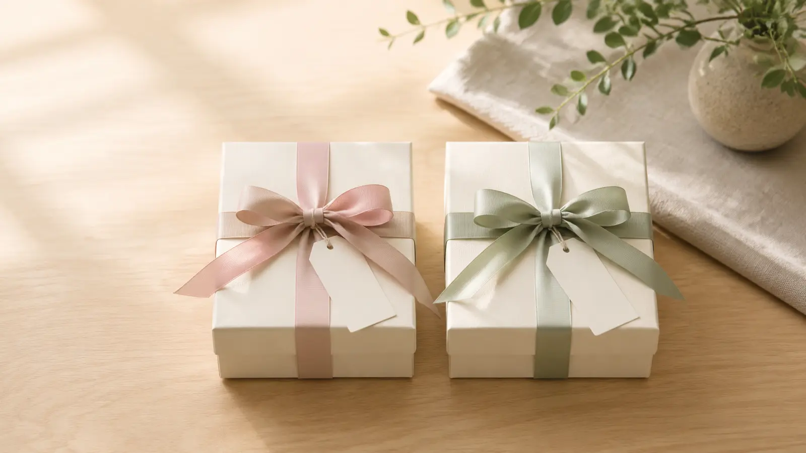 双子への出産祝いとして用意した二つの贈り物