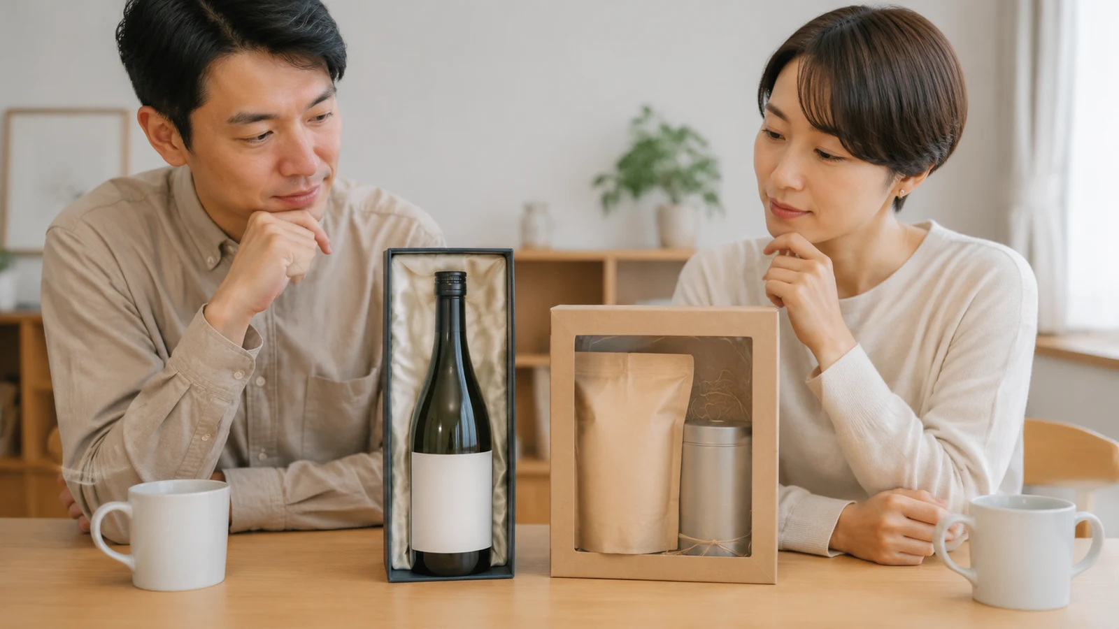 出産内祝いの酒類ギフトを選ぶイメージ