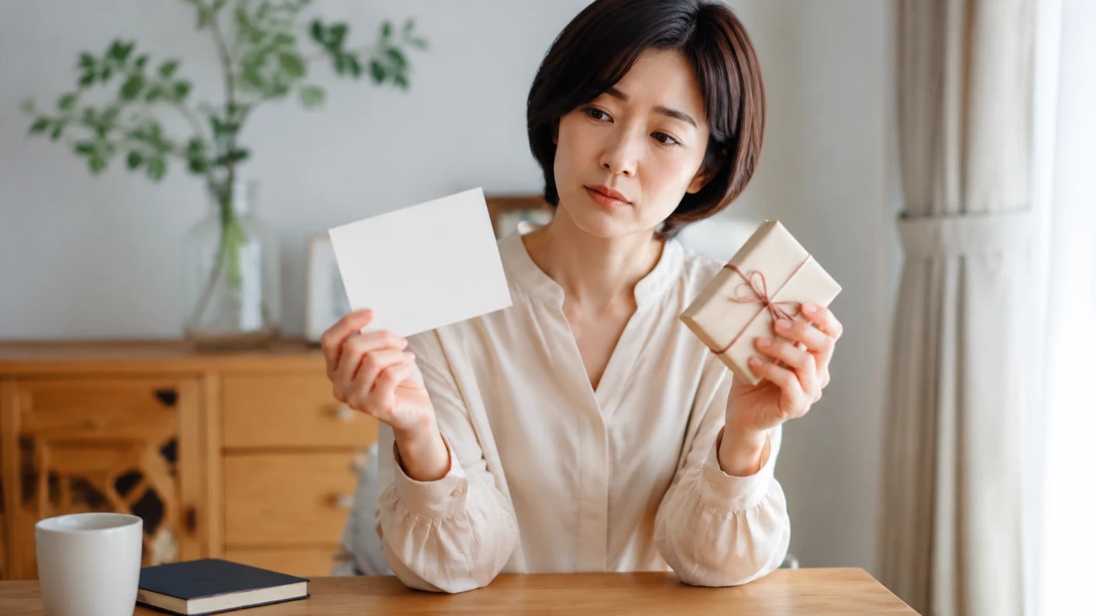 出産祝いをもらっていない人へ内祝いを贈るか考えるイメージ