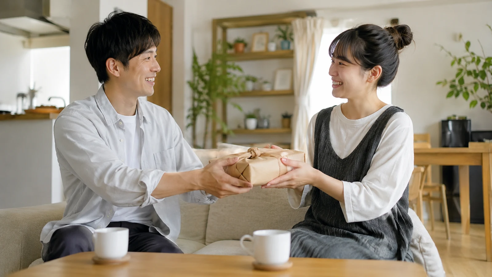 兄弟姉妹の家族へ出産内祝いを贈るイメージ